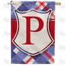 Patriotic Shield Monogram House Flag