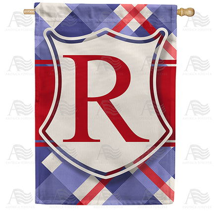 America Forever Patriotic Shield Monogram House Flag