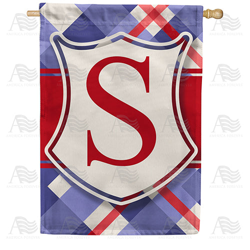 America Forever Patriotic Shield Monogram House Flag