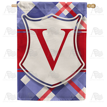 America Forever Patriotic Shield Monogram House Flag