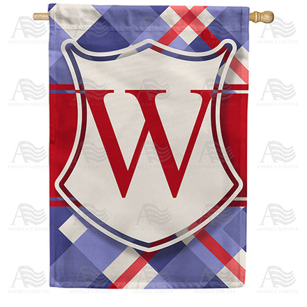 America Forever Patriotic Shield Monogram House Flag