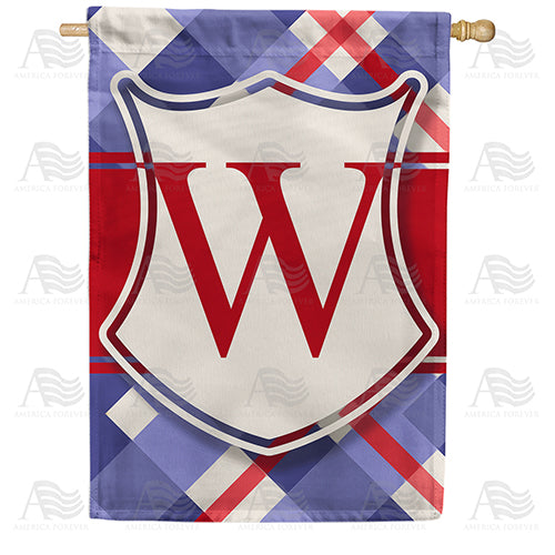America Forever Patriotic Shield Monogram House Flag