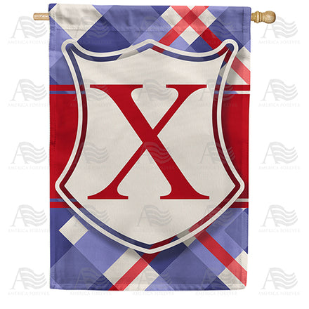 America Forever Patriotic Shield Monogram House Flag