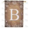 America Forever Bronze Floral Monogram House Flag