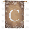 America Forever Bronze Floral Monogram House Flag