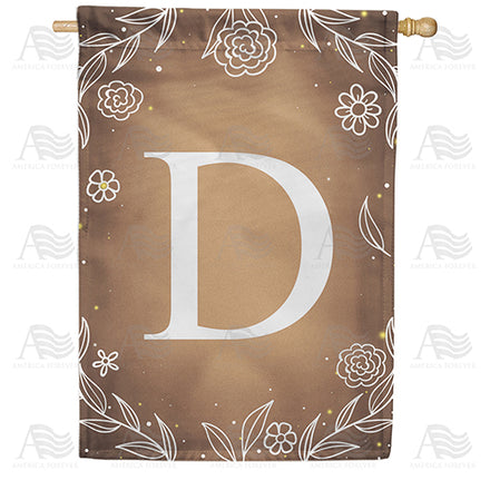 America Forever Bronze Floral Monogram House Flag
