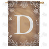 America Forever Bronze Floral Monogram House Flag
