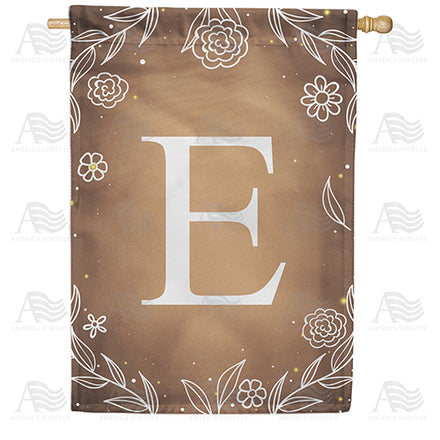 America Forever Bronze Floral Monogram House Flag