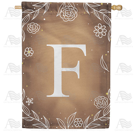 America Forever Bronze Floral Monogram House Flag