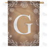 America Forever Bronze Floral Monogram House Flag