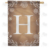 America Forever Bronze Floral Monogram House Flag