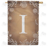 America Forever Bronze Floral Monogram House Flag