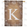 America Forever Bronze Floral Monogram House Flag