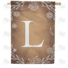 America Forever Bronze Floral Monogram House Flag