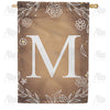 America Forever Bronze Floral Monogram House Flag