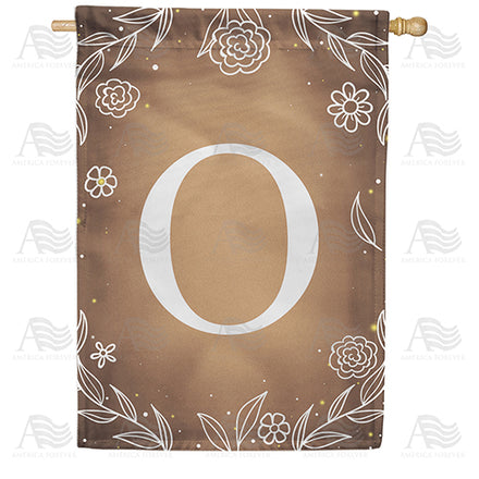 America Forever Bronze Floral Monogram House Flag