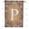 America Forever Bronze Floral Monogram House Flag