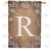 America Forever Bronze Floral Monogram House Flag