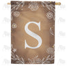 America Forever Bronze Floral Monogram House Flag
