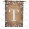 America Forever Bronze Floral Monogram House Flag