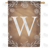 America Forever Bronze Floral Monogram House Flag