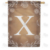 America Forever Bronze Floral Monogram House Flag
