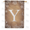 America Forever Bronze Floral Monogram House Flag