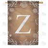 America Forever Bronze Floral Monogram House Flag