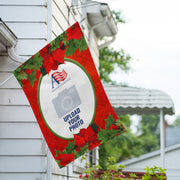 America Forever Personalized Red Poinsettia House Flag