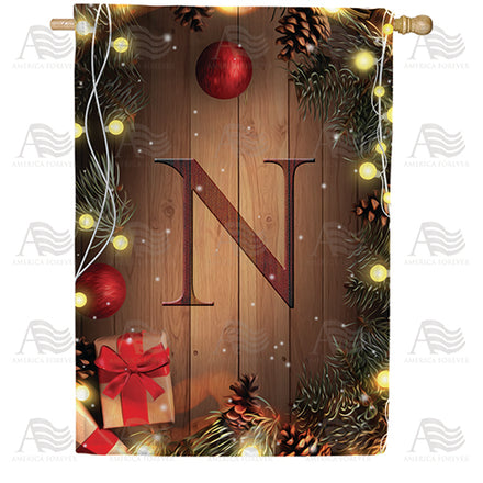 America Forever Wood Panel Lights Monogram House Flag