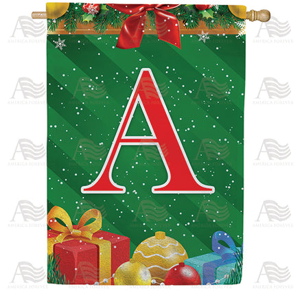America Forever Merry Christmas Monogram House Flag