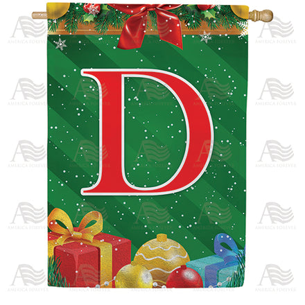 America Forever Merry Christmas Monogram House Flag