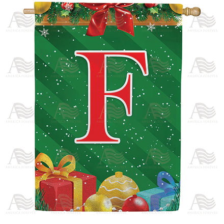 America Forever Merry Christmas Monogram House Flag