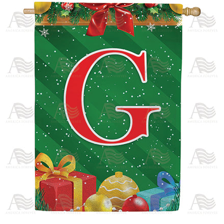 America Forever Merry Christmas Monogram House Flag