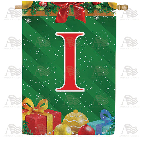America Forever Merry Christmas Monogram House Flag