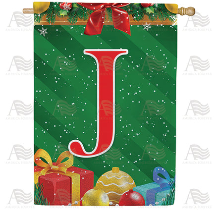 America Forever Merry Christmas Monogram House Flag