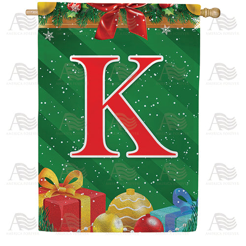America Forever Merry Christmas Monogram House Flag