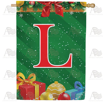 America Forever Merry Christmas Monogram House Flag