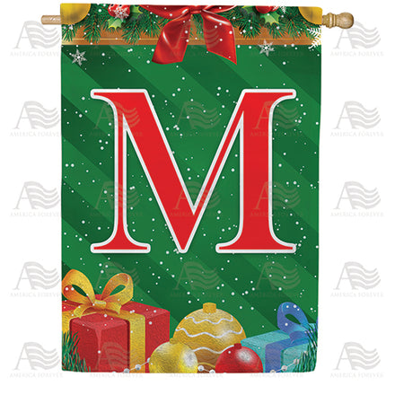 America Forever Merry Christmas Monogram House Flag