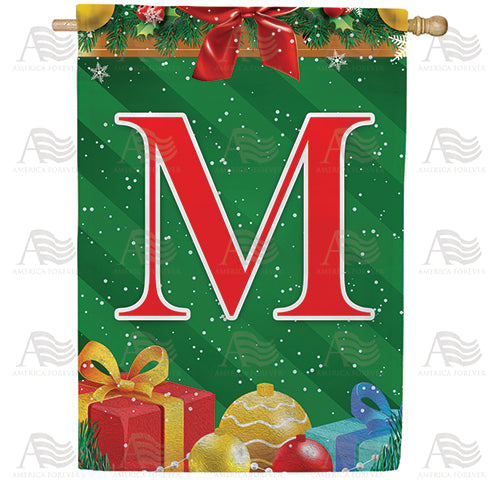 America Forever Merry Christmas Monogram House Flag