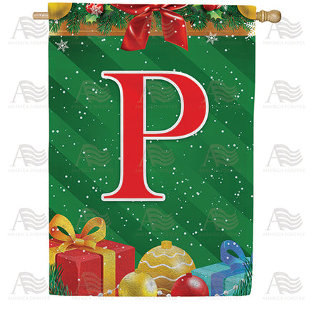 America Forever Merry Christmas Monogram House Flag