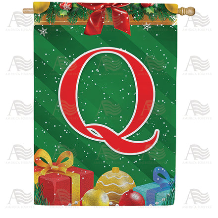 America Forever Merry Christmas Monogram House Flag