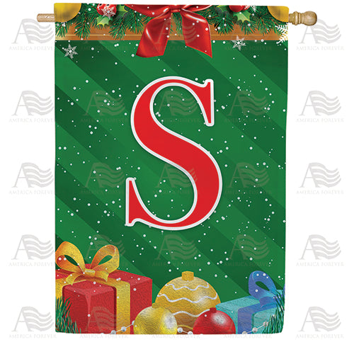 America Forever Merry Christmas Monogram House Flag