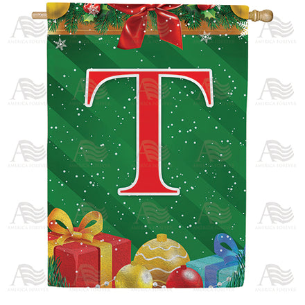 America Forever Merry Christmas Monogram House Flag