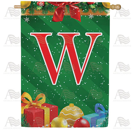 America Forever Merry Christmas Monogram House Flag