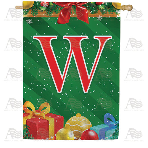 America Forever Merry Christmas Monogram House Flag