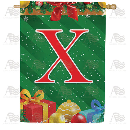 America Forever Merry Christmas Monogram House Flag