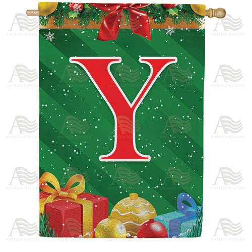 America Forever Merry Christmas Monogram House Flag
