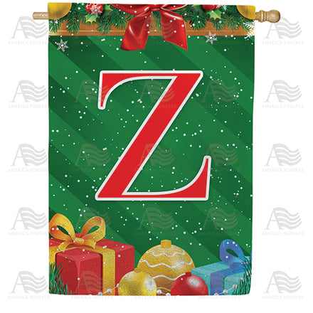 America Forever Merry Christmas Monogram House Flag