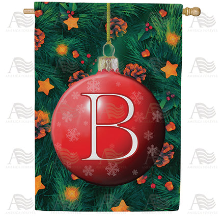 America Forever Christmas Ball Monogram House Flag